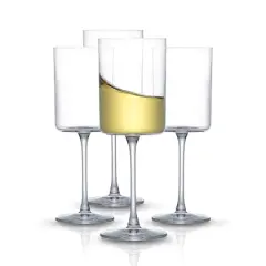 JoyJolt&reg; 11oz. Claire Crystal Cylinder White Wine Glasses, 4ct.