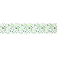 72" White & Green Shamrock St. Patrick's Day Table Runner