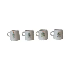 Hello Honey&reg; 12oz. Speckled Hand-Painted Christmas Tree Stoneware Mug Set