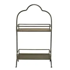 Hello Honey&reg; 18" Decorative Metal 2-Tier Tray with Handle