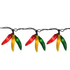 36ct. Orange, Yellow & Green Chili Pepper Cluster String Lights Set