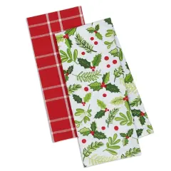 DII&reg; Boughs Of Holly Dishtowel Set