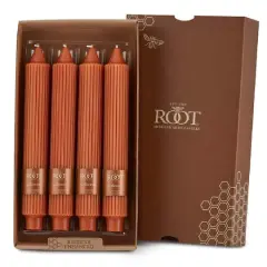 Root Candles 9" Unscented Grecian Collenette Taper Candles, 4ct. Rust
