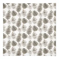 Pine Cones on White Cotton Twill Napkin