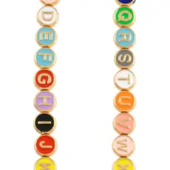 Multicolor & Gold Alphabet Disc Beads, 8mm by Bead Landing&trade;