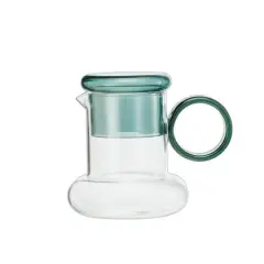 Hello Honey&reg; 6.5" Clear & Green Crystal Clarity Glass Pitcher Set