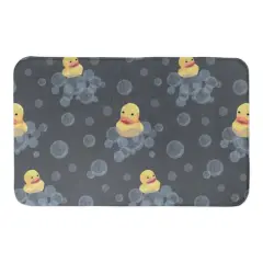 Rubber Duckies Bath Mat Navy