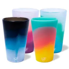 Silipint&reg; 16oz. Aurora, Moon Beam, Desert Sun & Mountain Air Silicone Pint Glasses, 4ct.