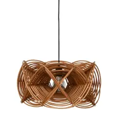 Hello Honey&reg; 21" Natural Modern Woven Rattan Ceiling Light