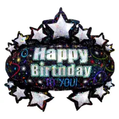 SuperShape&trade; 31" Brilliant Birthday Marquee Foil Balloon