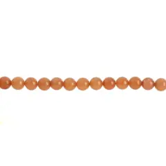 John Bead Earth's Jewels Natural Stone Round Beads, 6mm Peach Aventurine