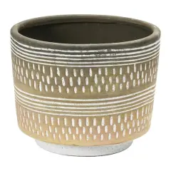 Hello Honey&reg; 7" Debossed Stoneware Planter