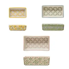 Hello Honey&reg; Hand-Stamped Pattern Stoneware Ramekin Dish Set