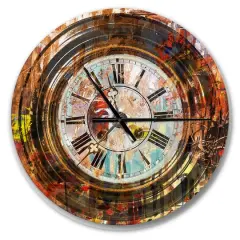 Designart 'People And Time Acrylic Painting Industrial Wall Clock