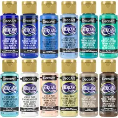 DecoArt&reg; Americana&reg; Coastal 12 Color Acrylic Paint Set
