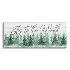 Stupell Industries Joy to the World Pine Trees Canvas Wall Art