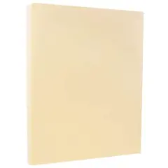 JAM Paper 8.5'' x 11'' 67lb. Vellum Bristol Cardstock, 50 Sheets Ivory
