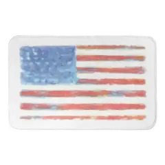 Watercolor American Flag Bath Mat