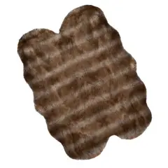 Hastings Home Brown Faux Sheepskin Fur Rug, 4ft. x 5ft.