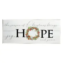Stupell Industries Joy, Hope & Peace Christmas Wreath Wall Art