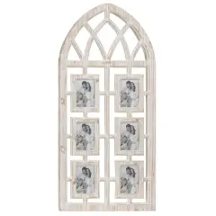 6 Opening Light Brown 4" x 6" Wood Vintage Frame