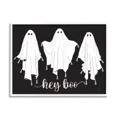 Stupell Industries Hey Boo Three Ghosts Framed Giclee Art White