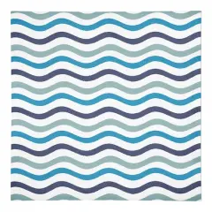 Blue Wavy Lines Cotton Twill Napkin