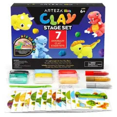 Arteza&reg; Kids Dinosaurs Small Stage Clay Kit, 74 pcs