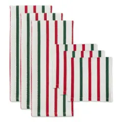 DII&reg; Holiday Stripes Heavyweight Dishtowel & Dishcloth Set