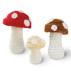 Intermediate Mushrooms Amigurumi Crochet Kit by Loops & Threads&reg;