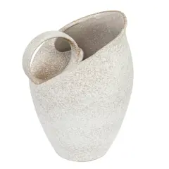 Hello Honey&reg; 9" White Textured Stoneware Pitcher in Reactive Glaze