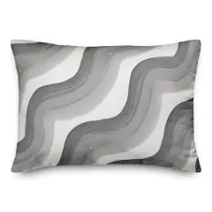 Wave Print Throw Pillow Gray