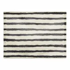 Stripes Cotton Twill Placemat Cream/Black