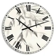 Designart 'Simplist Bamboo Leaves Iv Lodge Wall Clock