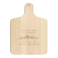 17" Kitchen Is Closed Maple Wood Paddle Cutting Board