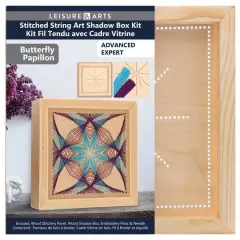 Leisure Arts&reg; Butterfly Stitched String Art Shadow Box Kit