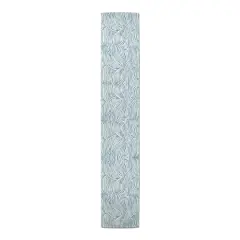 Wave Print Outdoor Table Runner Light Blue