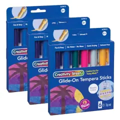 Creativity Street&reg; Metallic Glide-On Tempera Paint Sticks, 3 Packs of 6