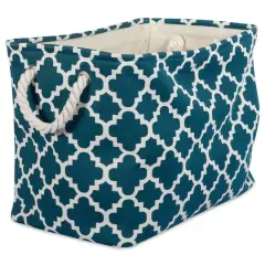 DII&reg; Large Rectangle Lattice Polyester Bin Teal