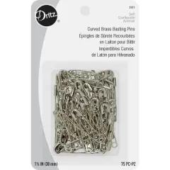 Dritz&reg; 1.5" Nickel-Plated Brass Curved Basting Pins, 75ct.