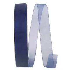 JAM Paper 7/8" x 100yd. Chiffon Mono Sheer Ribbon Navy