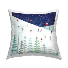 Stupell Industries Winter Ski Slopes Night Stars Throw Pillow