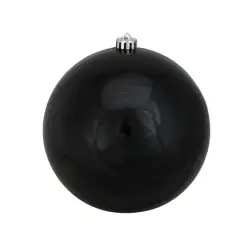 8" Shiny Jet Black Shatterproof Christmas Ball Ornament
