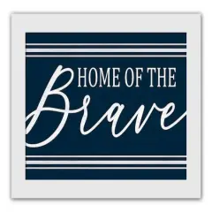 Home of the Brave White Framed Print Under Plexiglass