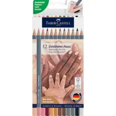 Faber-Castell&reg; Goldfaber Aqua 12 Color Skin Tone Watercolor Pencil Set