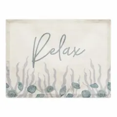 Relax Shell & Coral Border Cotton Twill Placemat Blue/Blue/White