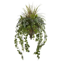 3.7ft. Ivy & Mixed Greenery Artificial Plant in Hanging Metal Bowl