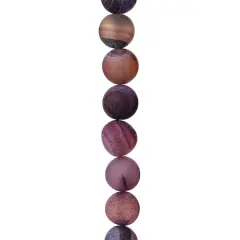 Purple & Natural Marbleized Agate Stone Round Beads, 12mm by Bead Landing&trade;