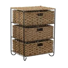 Household Essentials 3-Drawer Wicker Storage Unit