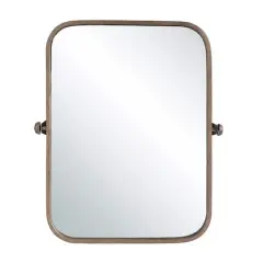 Hello Honey&reg; 24'' Metal Framed Pivoting Wall Mirror Brown